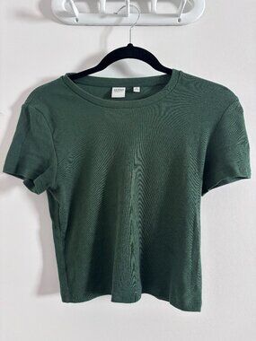 Aritzia Homestretch Ribbed Tee Green Size M